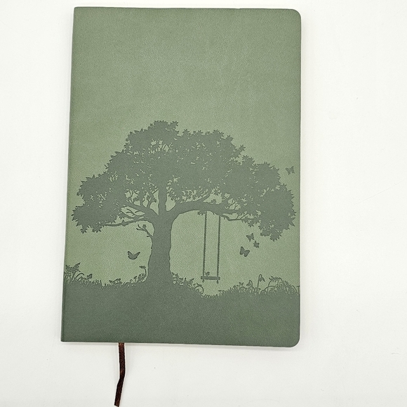 Tree of Life Faux Leather Journal Bamboo Pen Inspirational Bookmark Set Green - Picture 2 of 12